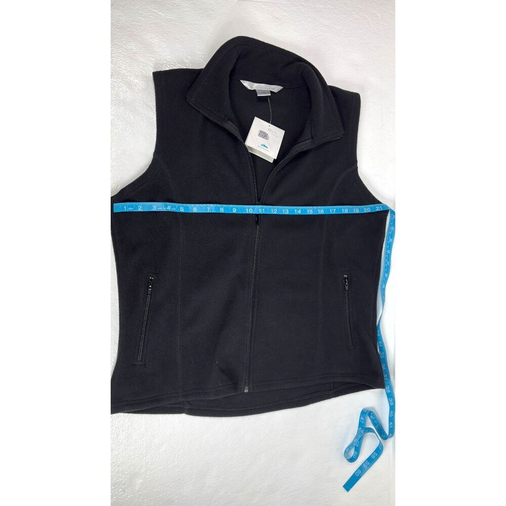 Tri Mountain Fleece Vest Womens Large Black Zipper Pockets New - Picture 8 of 9